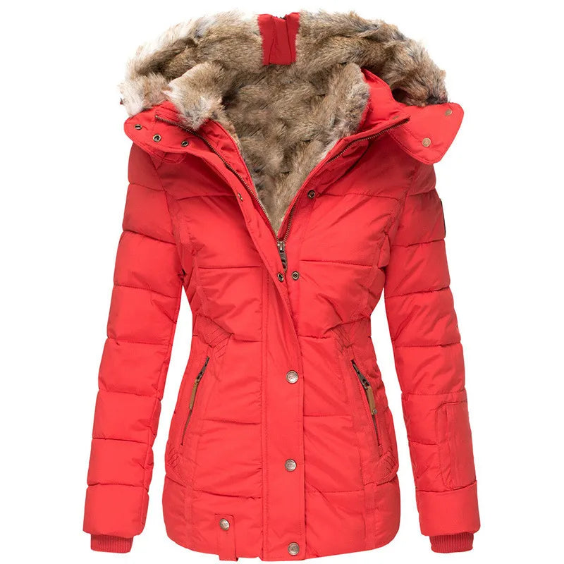 Verity | Women's Fitted Faux Fur Hood Padded Jacket