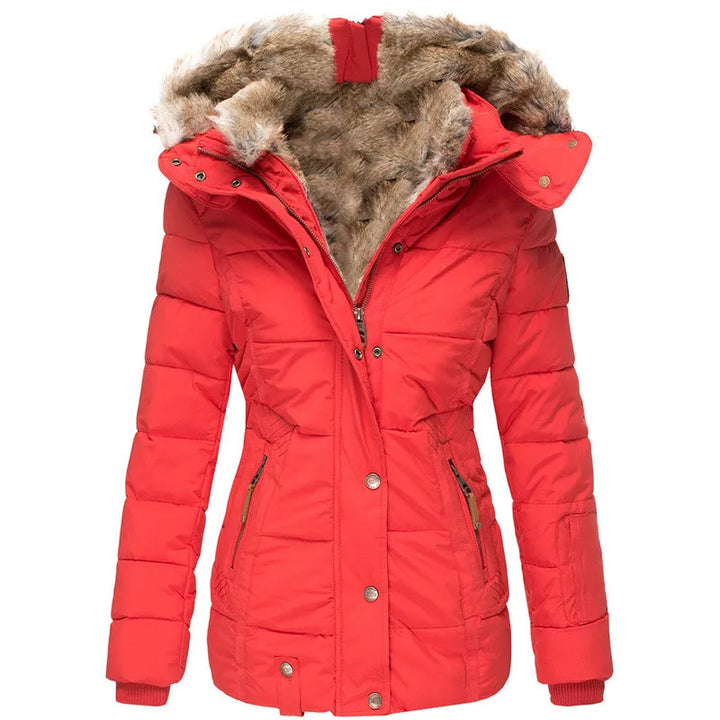 Verity | Women's Fitted Faux Fur Hood Padded Jacket