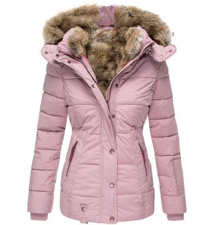 Verity | Women's Fitted Faux Fur Hood Padded Jacket
