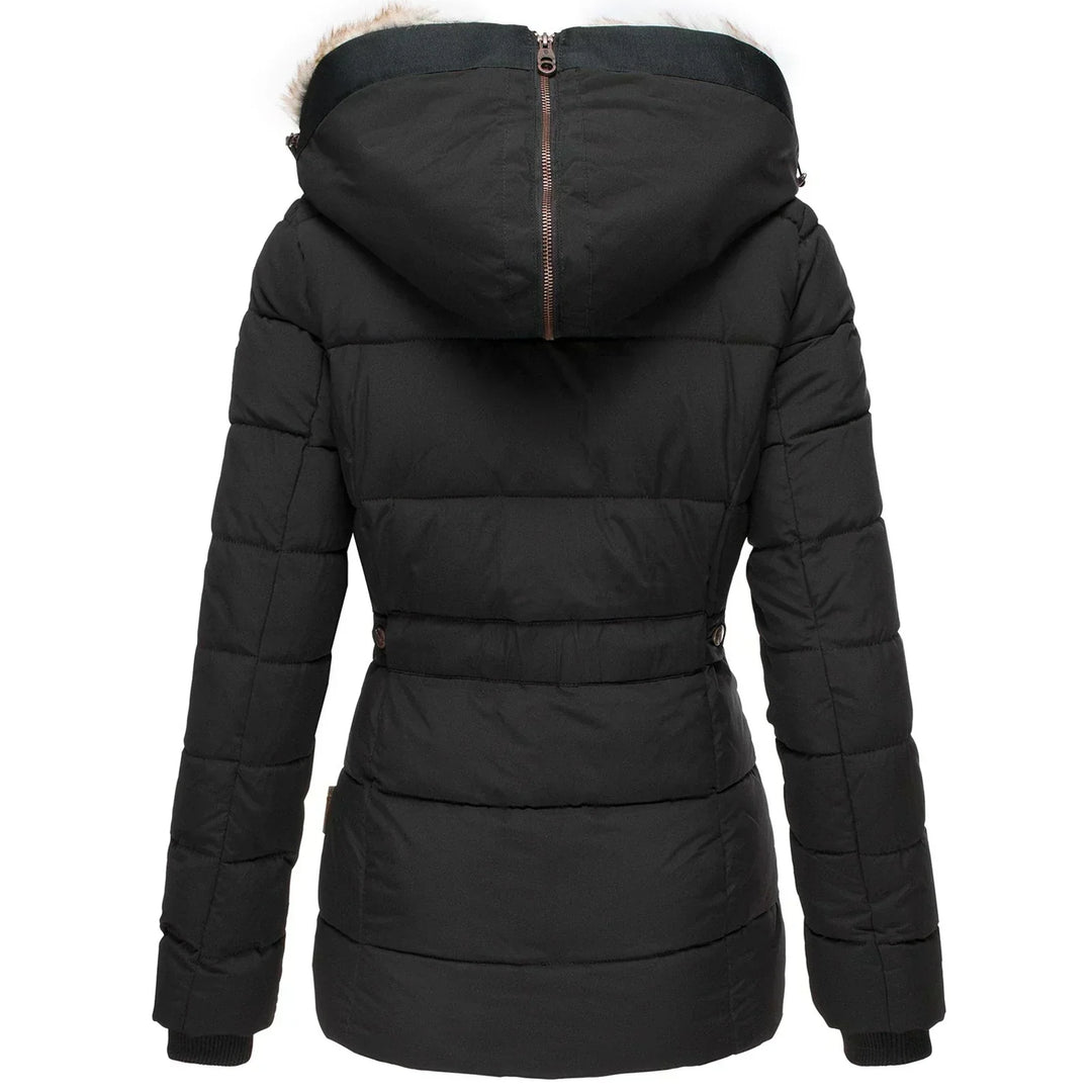 Verity | Women's Fitted Faux Fur Hood Padded Jacket
