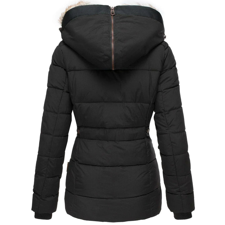 Verity | Women's Fitted Faux Fur Hood Padded Jacket
