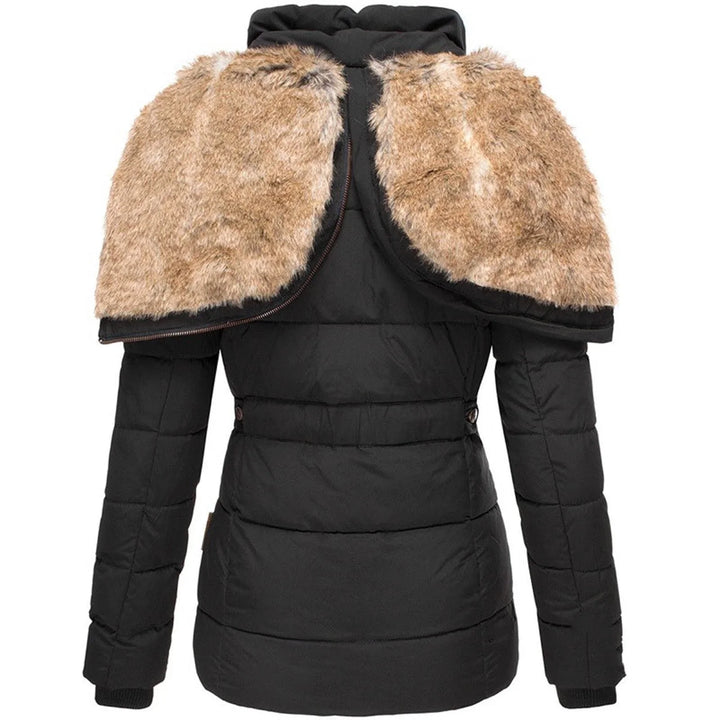 Verity | Women's Fitted Faux Fur Hood Padded Jacket