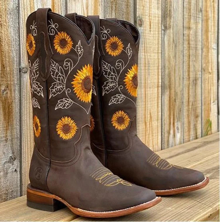 Willow | Women's Embroidered Square Toe Cowboy Boots